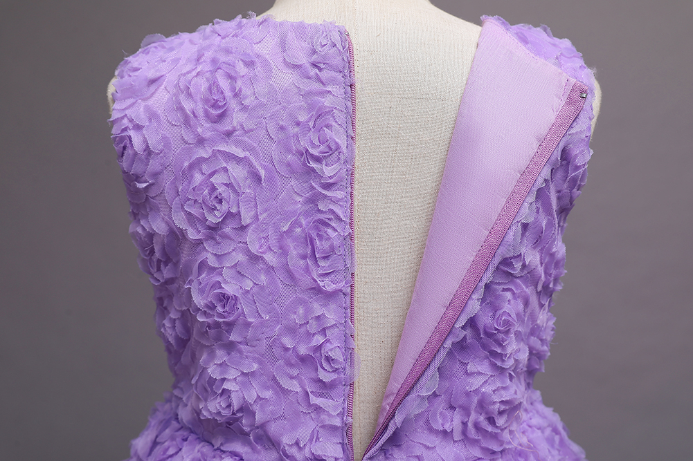 欧美女童礼服裙立体花瓣裙中小童连衣裙学校表演服婚礼花童裙批发