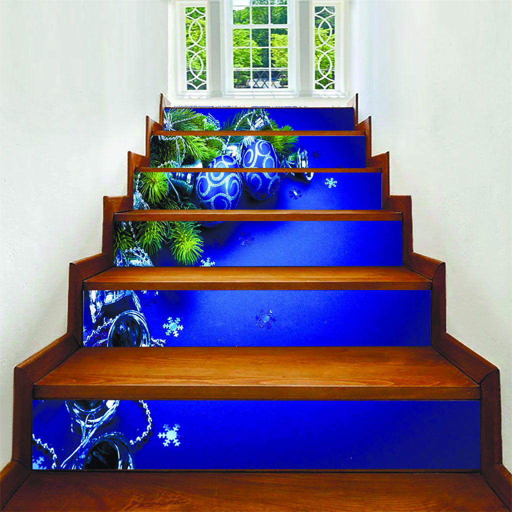 圣诞主题楼梯贴装饰贴画广告贴画防水