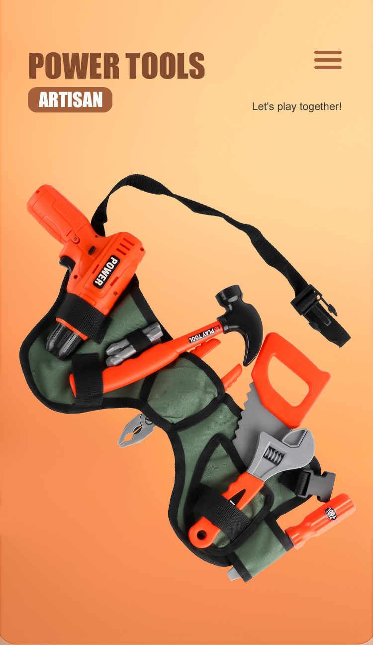 sm413701儿童过家家玩具迷你仿真锯子维修工具电钻套装启智玩具