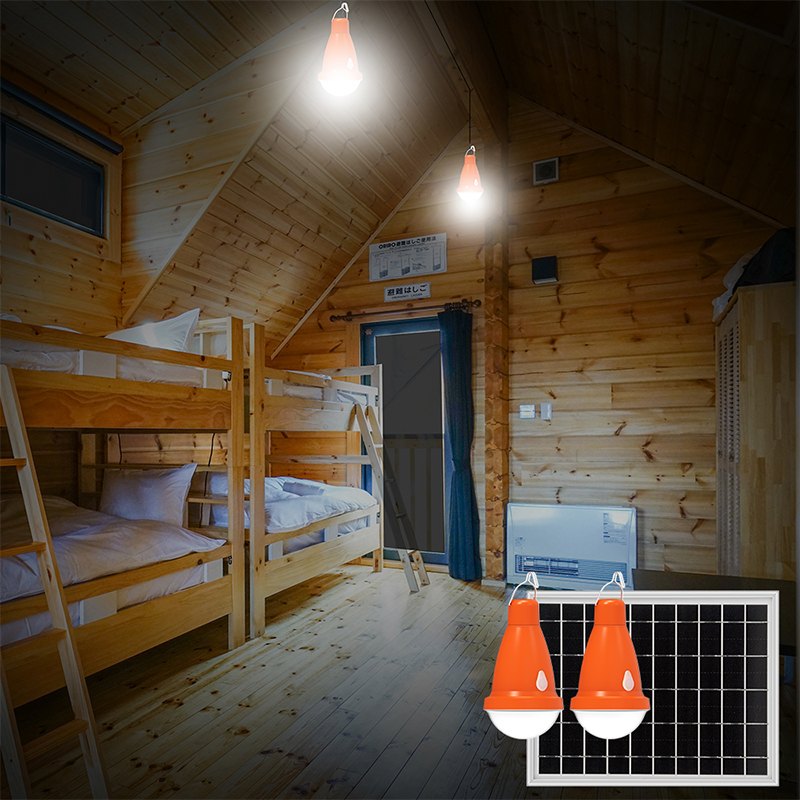 太阳能灯室内家用照明一拖二户外电灯野营帐蓬灯超亮充电led灯泡修改